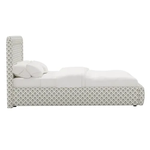 Marisa Platform Bed - Francie - Blue, Upholstered, Comfortable & Durable