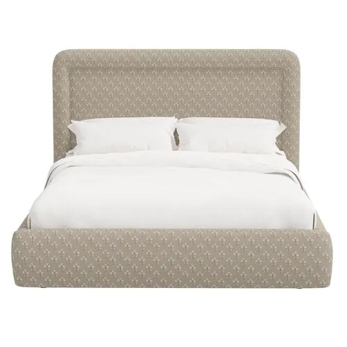 Marisa Platform Bed - Francie - Brown, Upholstered, Comfortable & Durable
