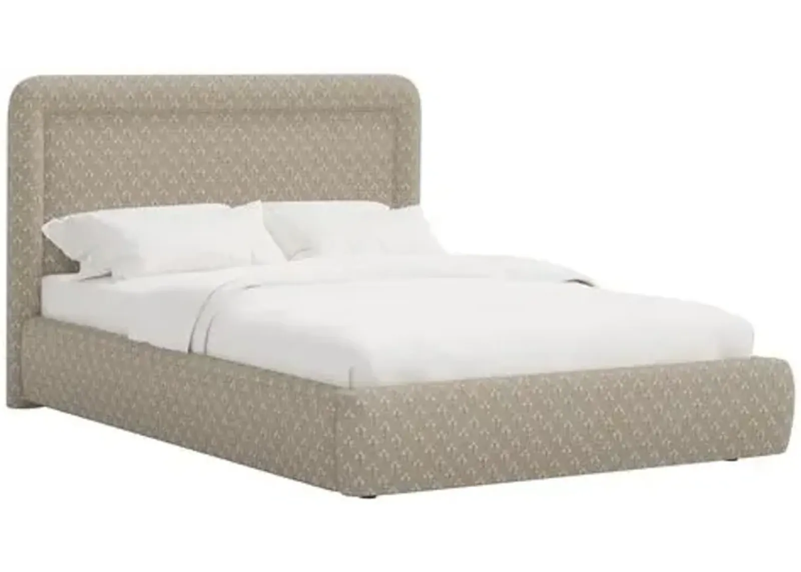 Marisa Platform Bed - Francie - Brown, Upholstered, Comfortable & Durable