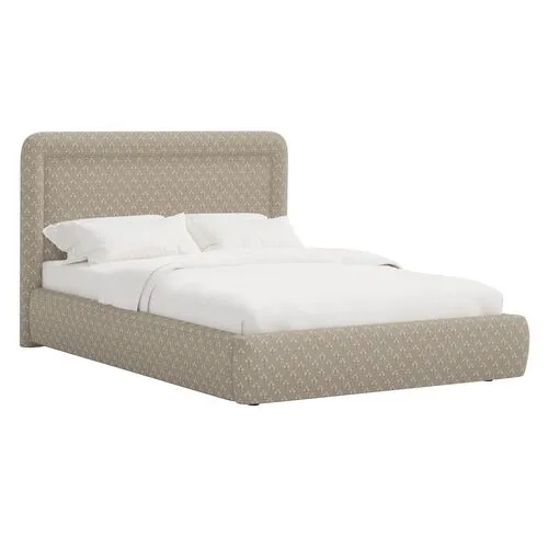 Marisa Platform Bed - Francie - Brown, Upholstered, Comfortable & Durable