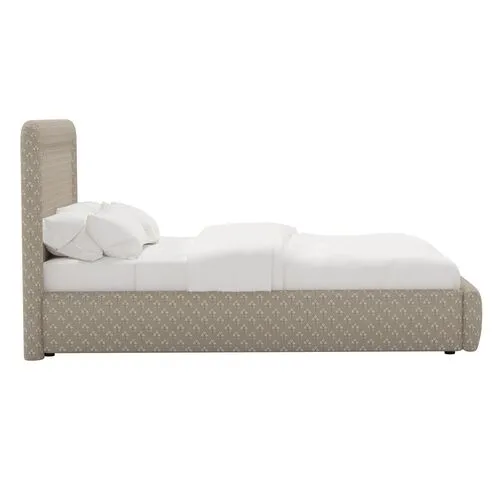 Marisa Platform Bed - Francie - Beige, Upholstered, Comfortable & Durable