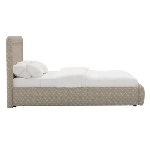 Marisa Platform Bed - Francie - Brown, Upholstered, Comfortable & Durable