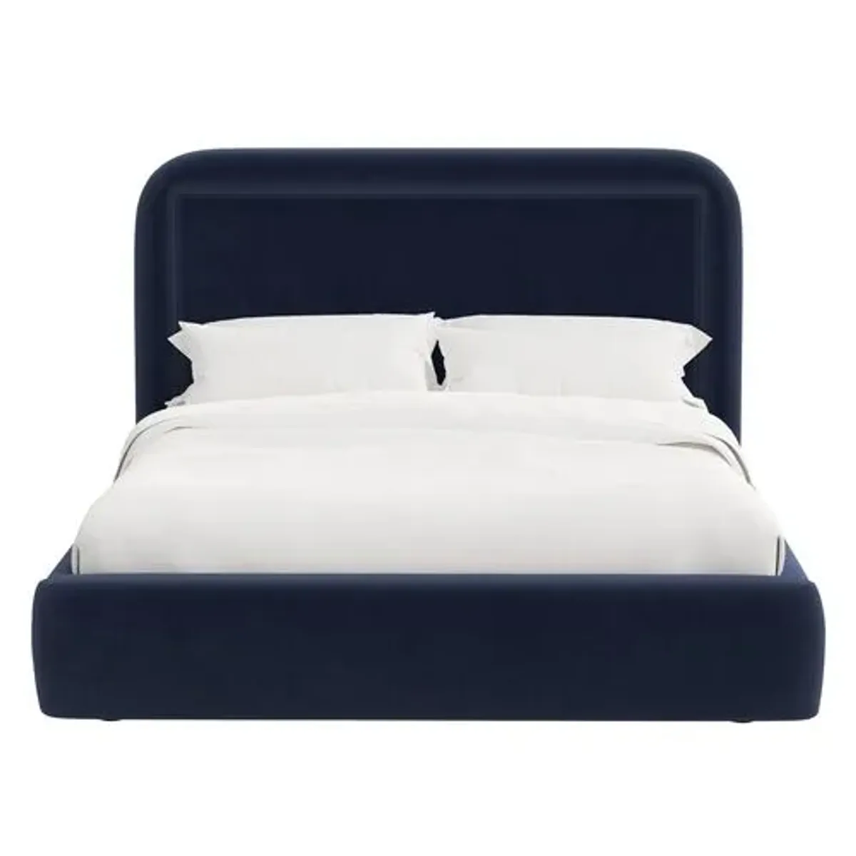 Marisa Platform Bed - Performance Velvet - Blue, Upholstered, Comfortable & Durable