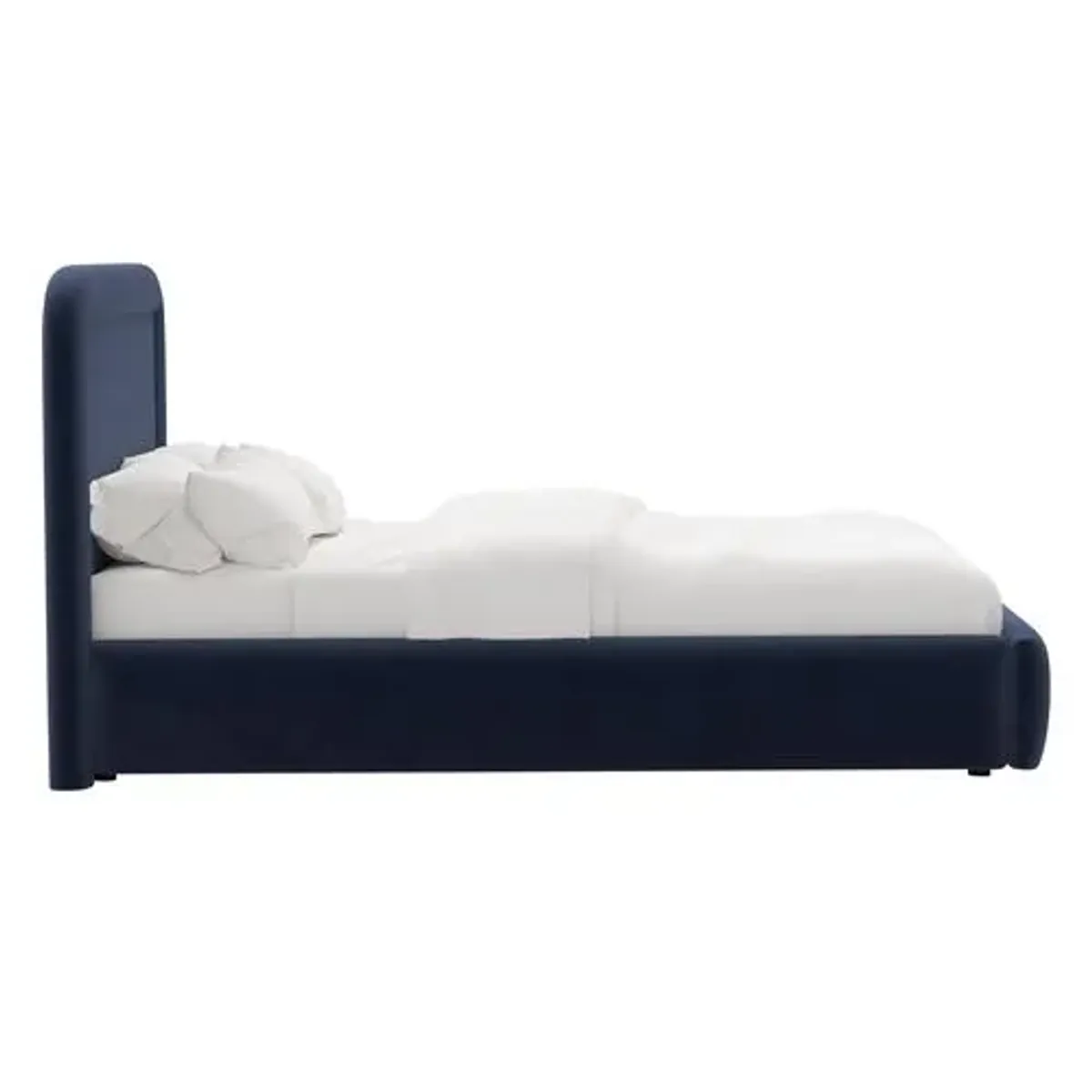 Marisa Platform Bed - Performance Velvet - Blue, Upholstered, Comfortable & Durable