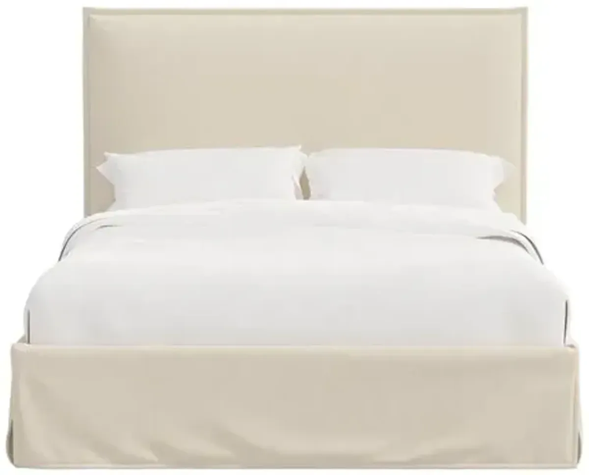 Maura Slipcover Bed - Linen - Ivory