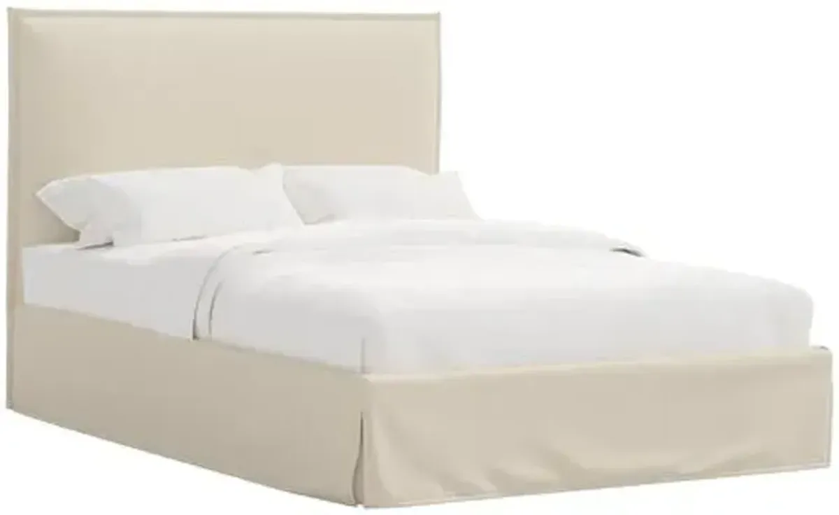 Maura Slipcover Bed - Linen - Ivory