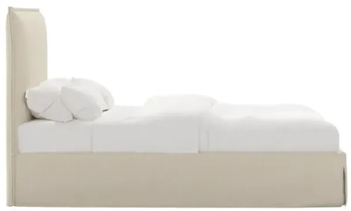 Maura Slipcover Bed - Linen - White