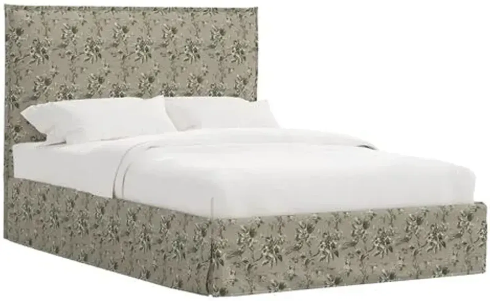 Maura Slipcover Bed - Michigan Bird Toile - Green