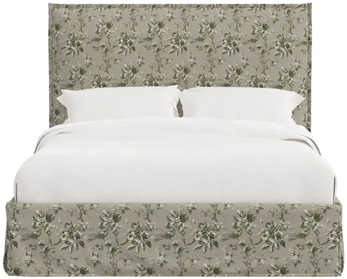 Maura Slipcover Bed, Michigan Bird Toile