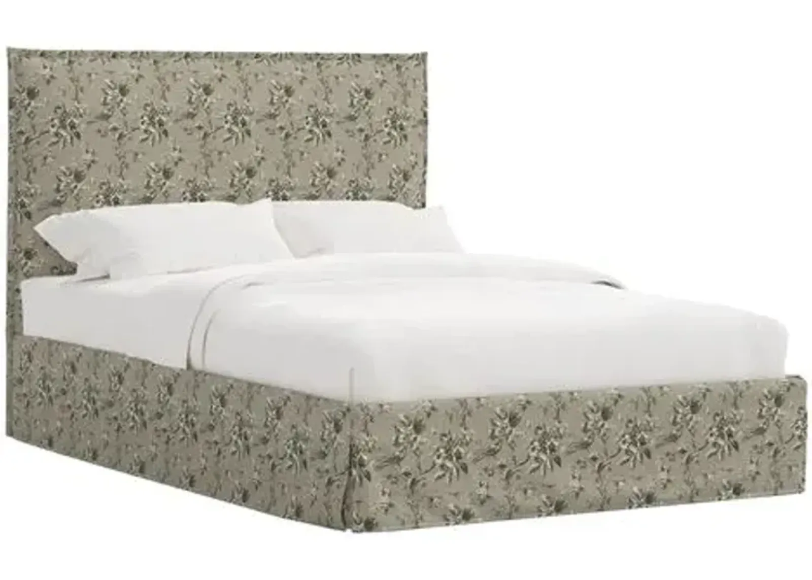 Maura Slipcover Bed - Michigan Bird Toile - Green