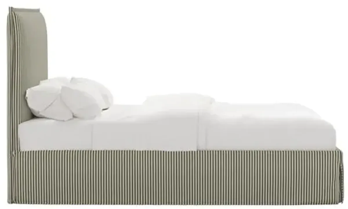 Maura Slipcover Bed - Jane Stripe - Green