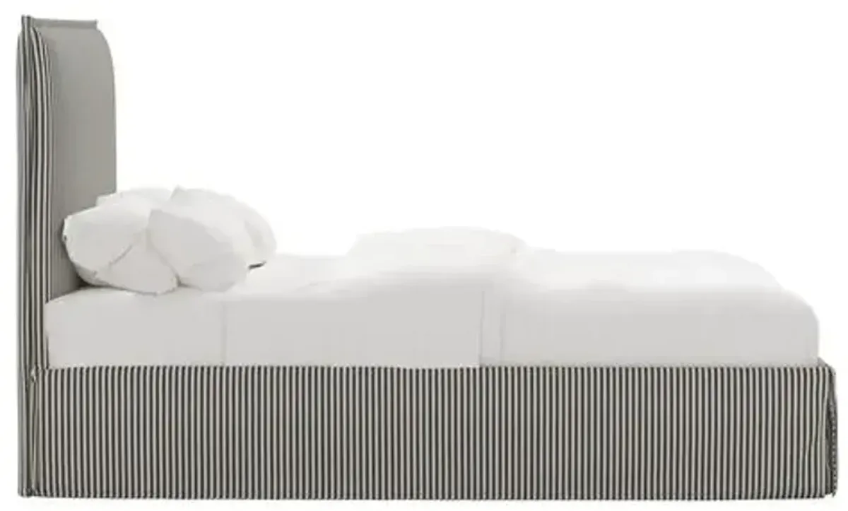 Maura Slipcover Bed - Jane Stripe - Gray