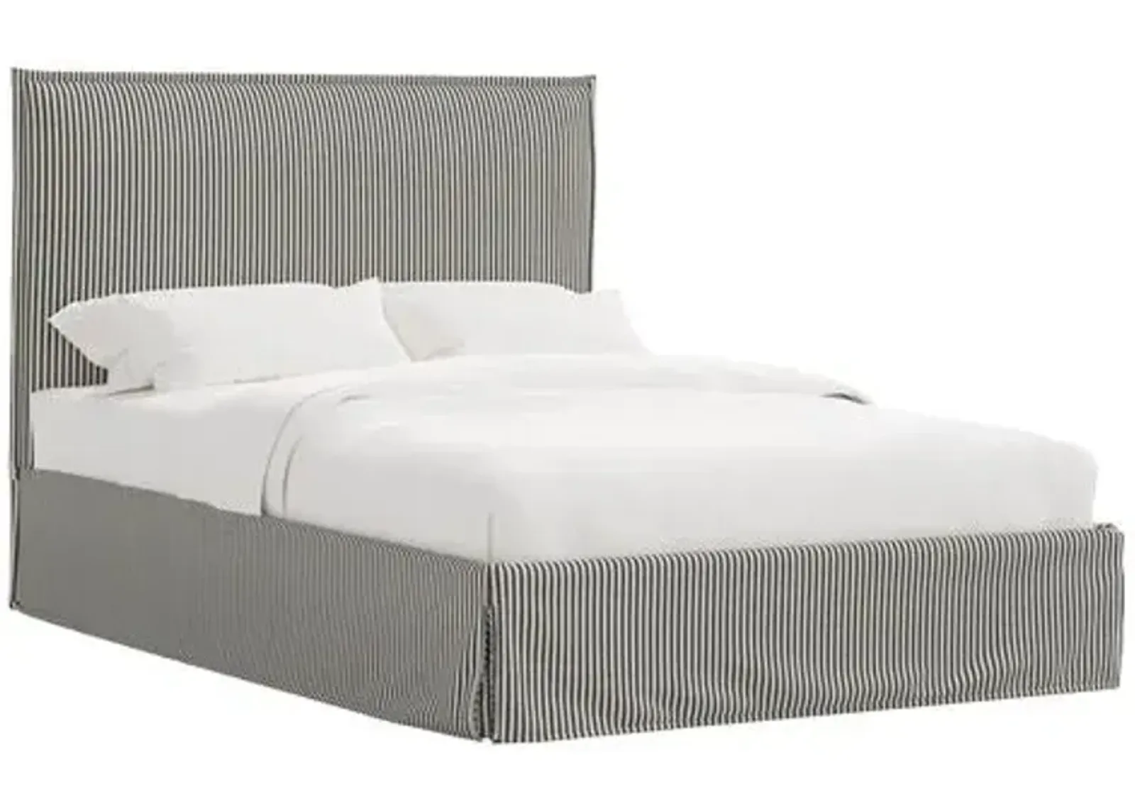 Maura Slipcover Bed - Jane Stripe - Gray