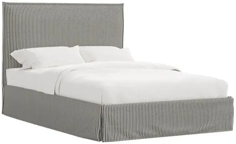 Maura Slipcover Bed - Jane Stripe - Gray