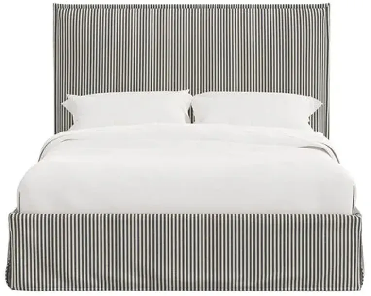 Maura Slipcover Bed - Jane Stripe - Gray