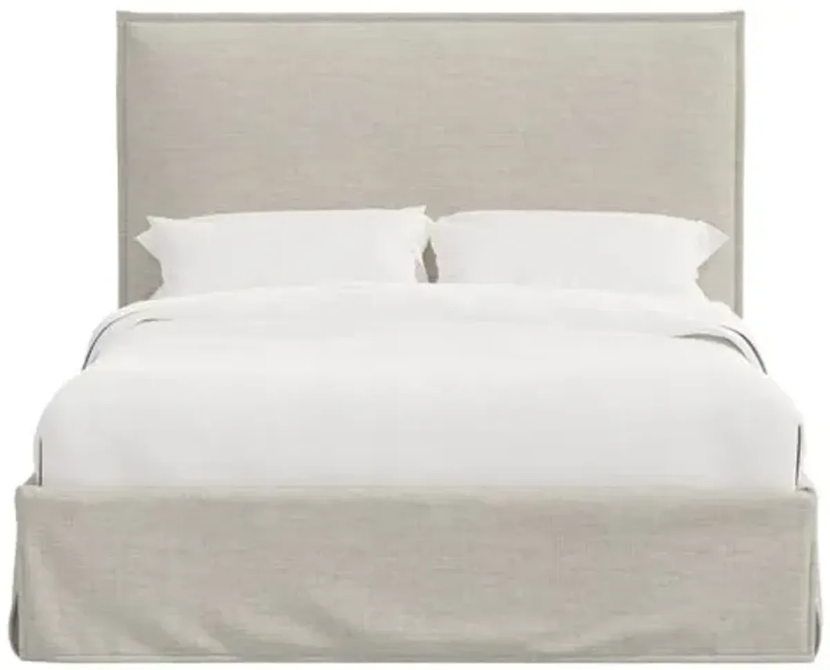 Maura Slipcover Bed - Linen - Gray