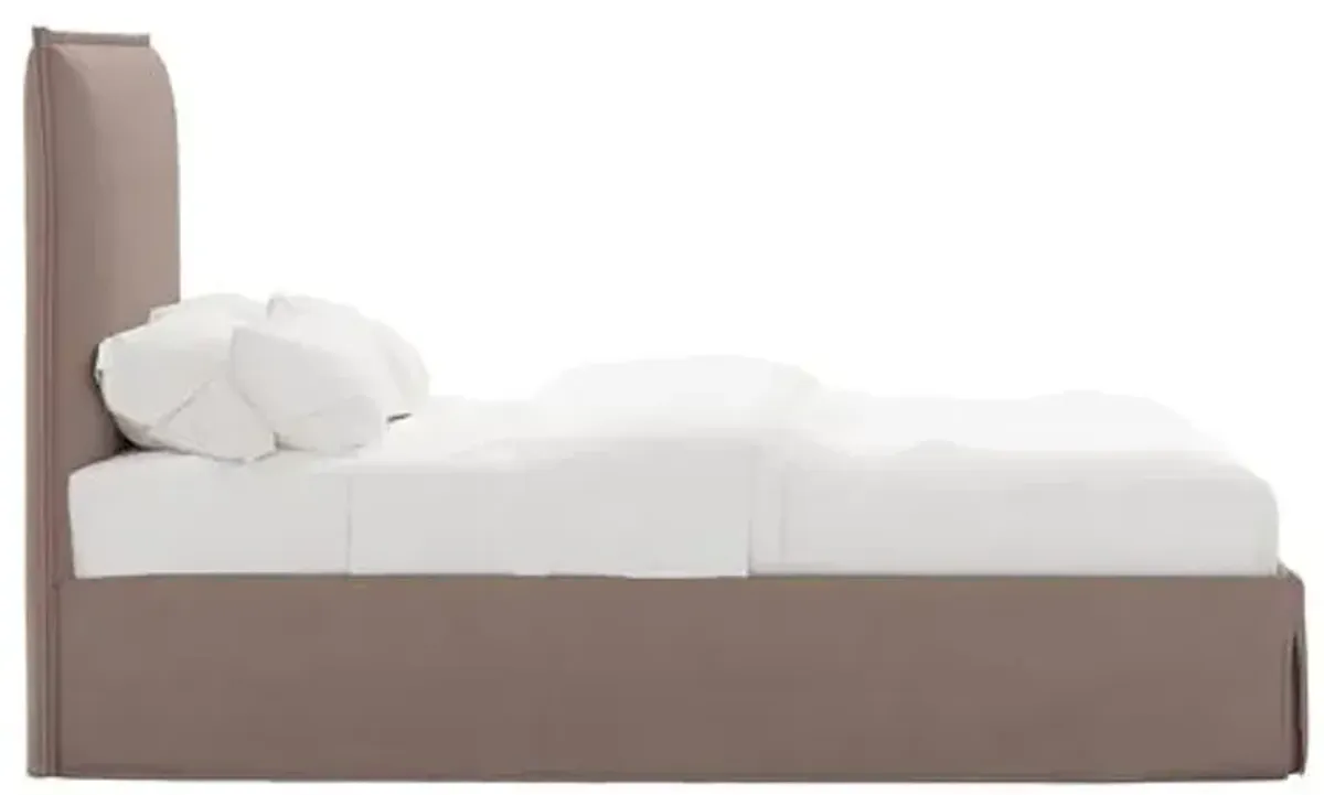 Maura Slipcover Bed - Linen - Brown
