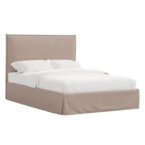 Maura Slipcover Bed - Linen - Gray
