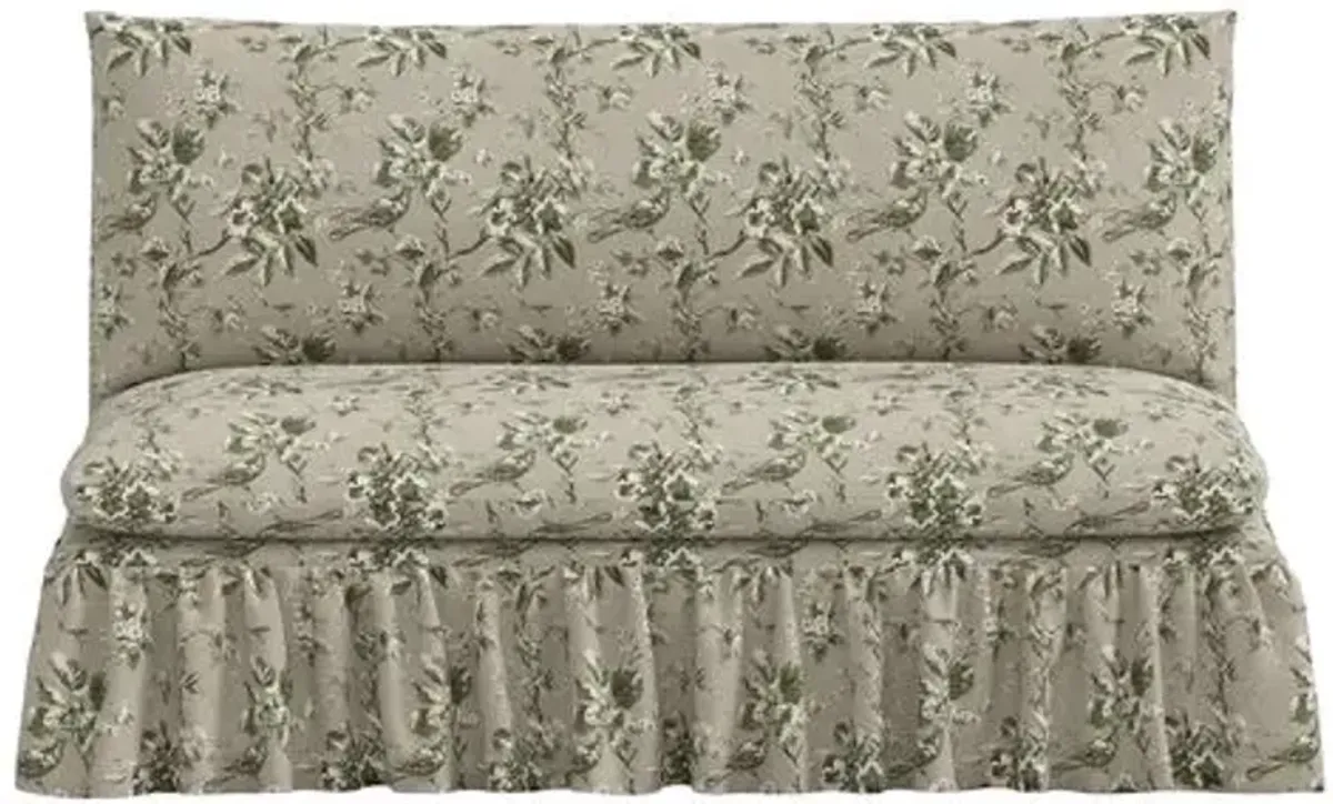 Thelma Settee - Michigan Bird Toile - Green