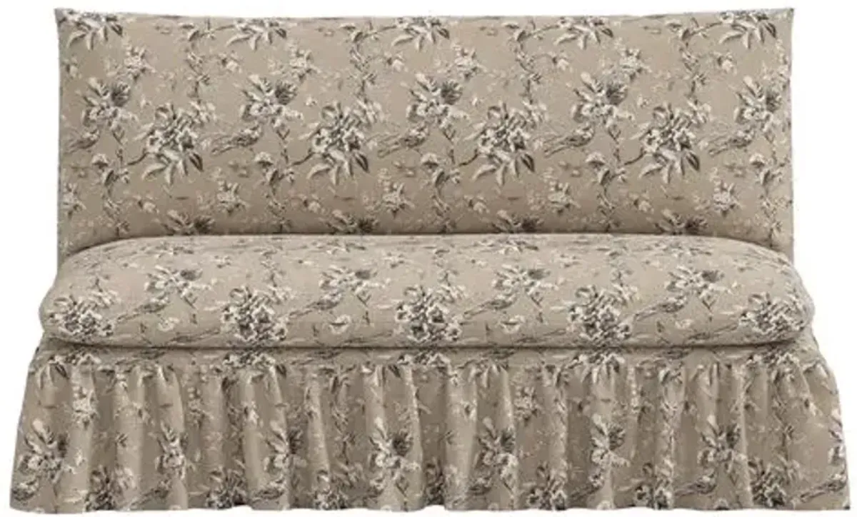 Thelma Settee - Michigan Bird Toile - Beige