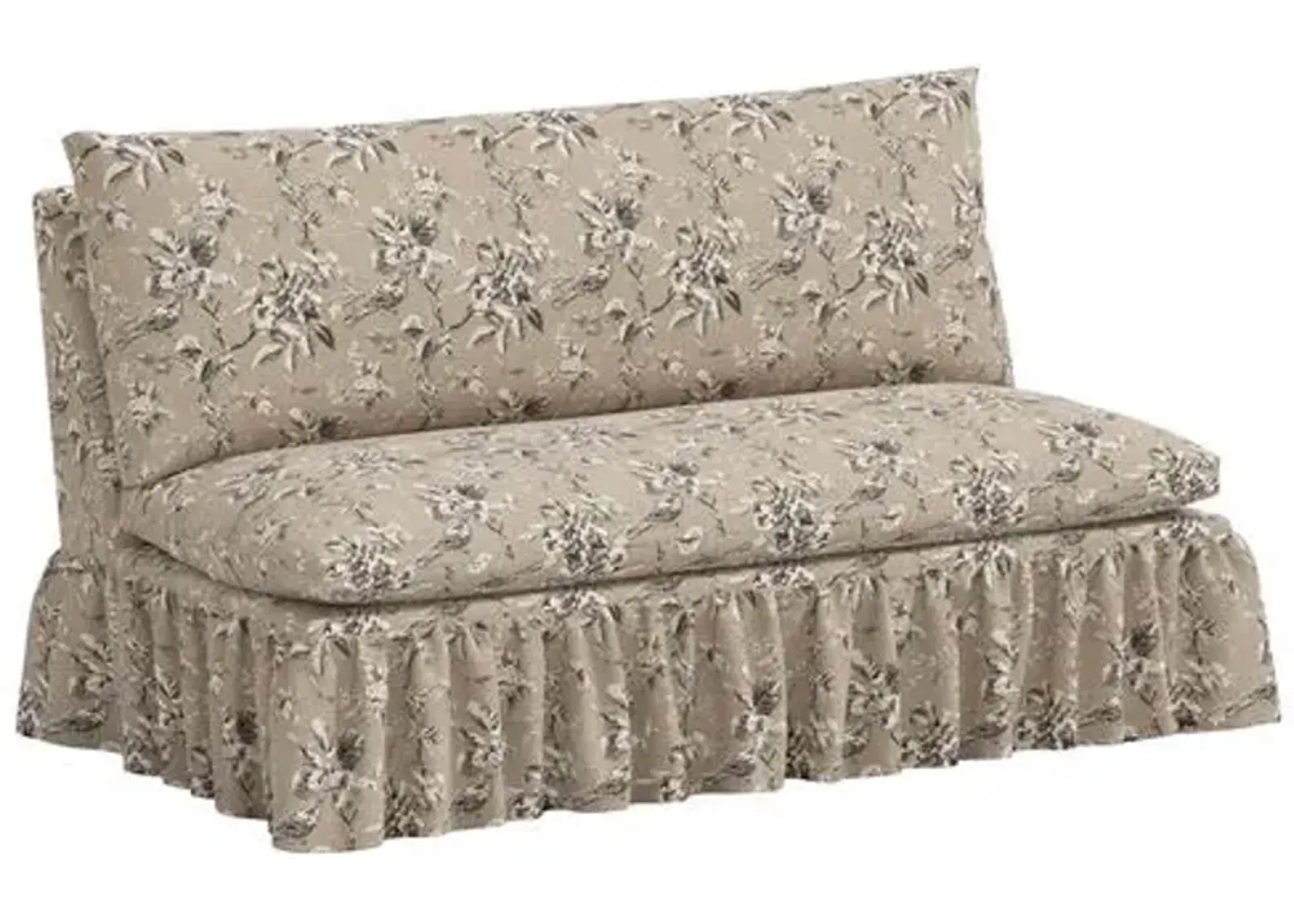 Thelma Settee - Michigan Bird Toile - Beige