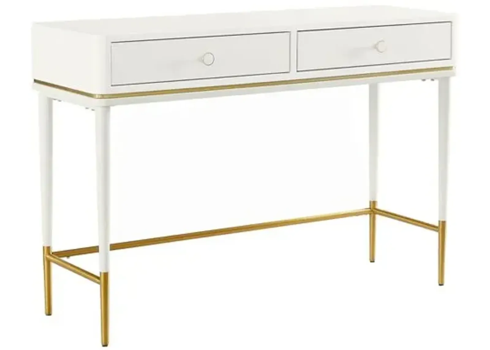 Ridge Two Drawer Desk - White