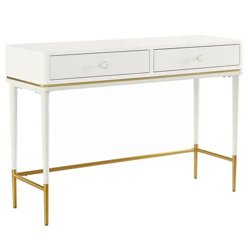 Ridge Two Drawer Desk - White