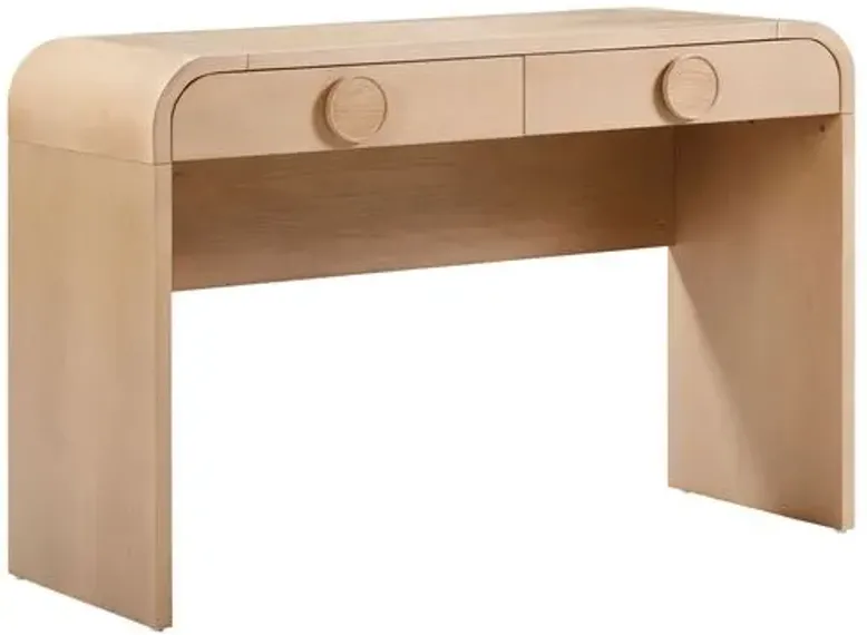 Loree 2-Drawer Vanity/Desk - Natural Ash - Brown