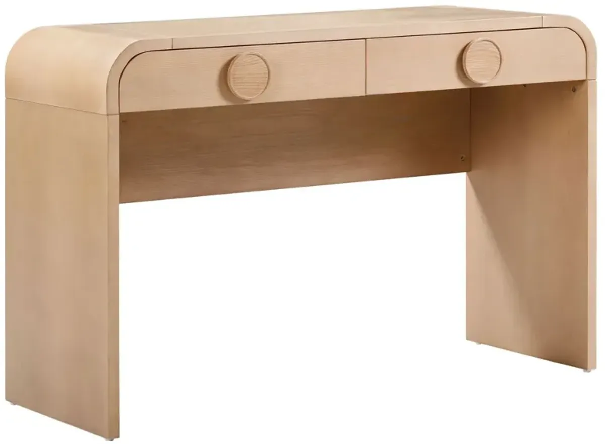 Loree 2-Drawer Vanity/Desk, Natural Ash