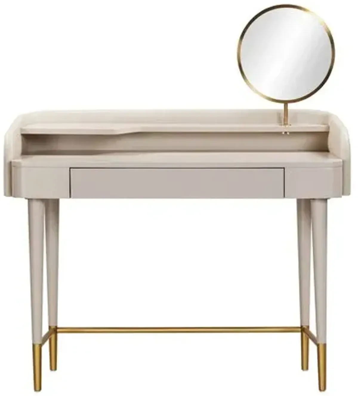 Remi Vegan Leather Wrapped Vanity Desk - Beige