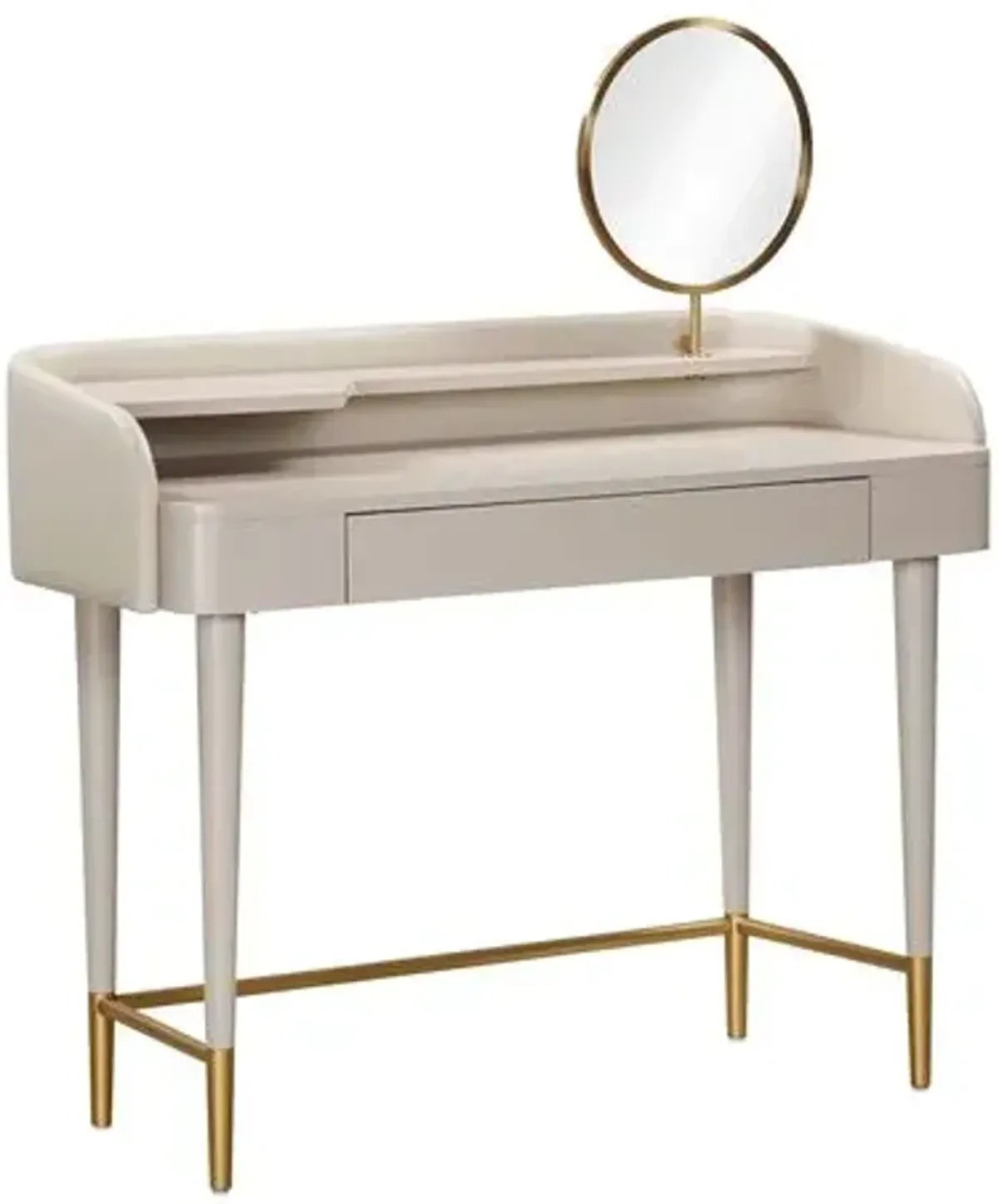 Remi Vegan Leather Wrapped Vanity Desk - Beige