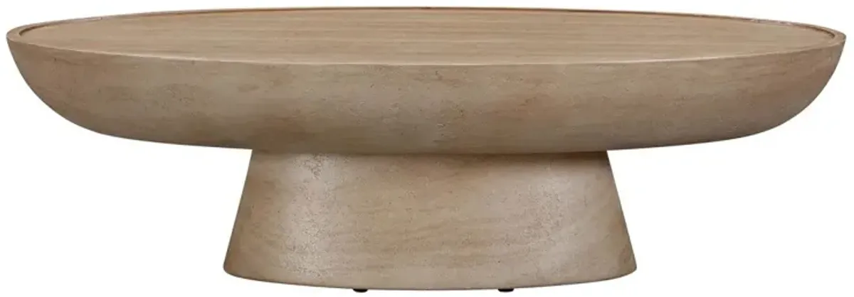 Finnegan Indoor / Outdoor Coffee Table, Textured Faux Travertine