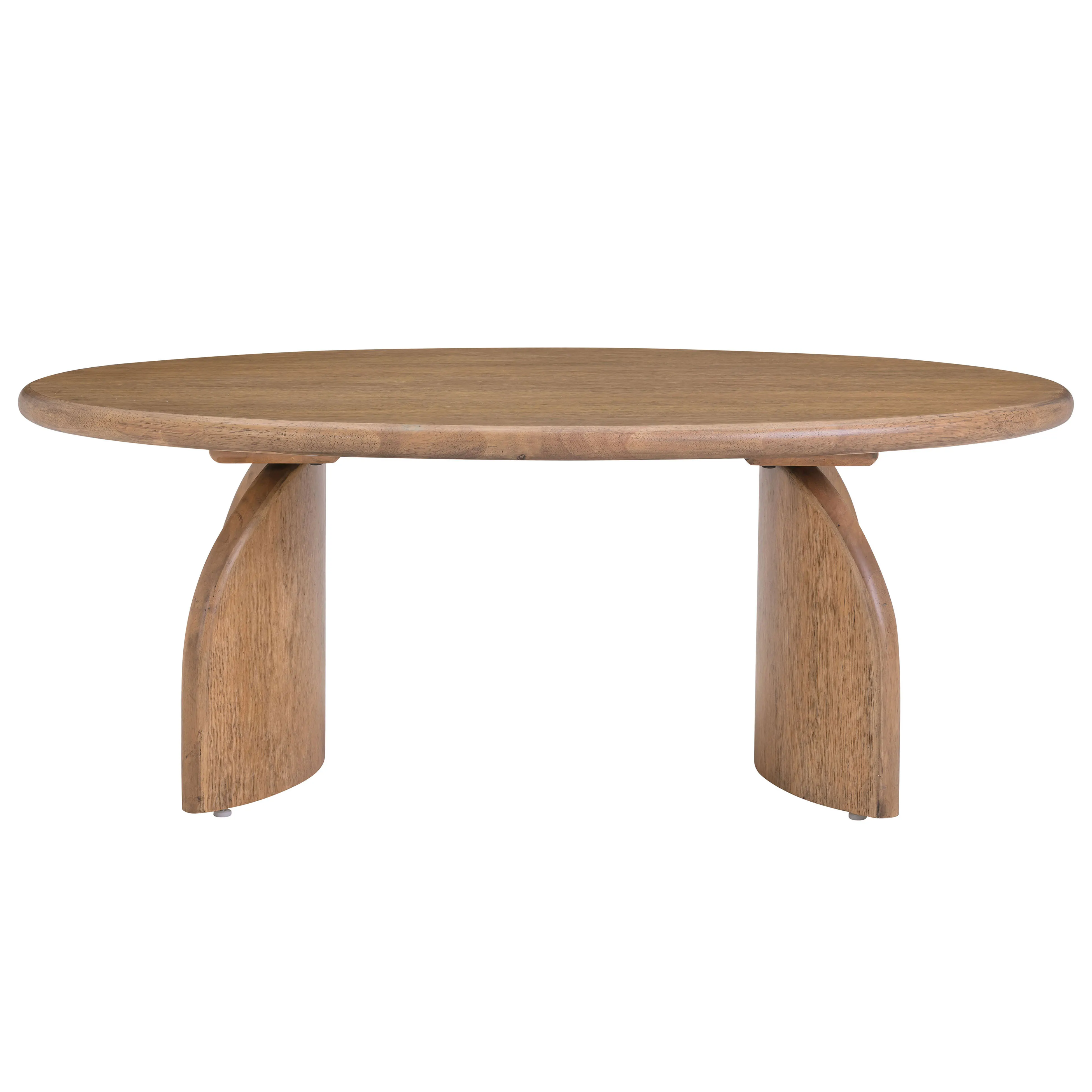 Elijah Wooden Oval Coffee Table - Cognac - Brown