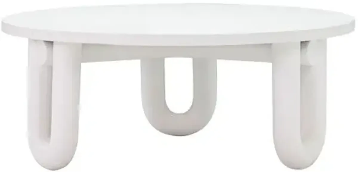 Levi Concrete Coffee Table - White - Handcrafted