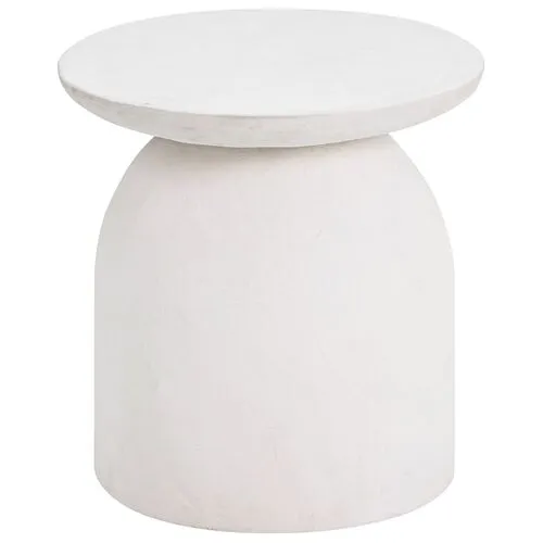 Skylar Concrete Indoor/Outdoor Side Table - White