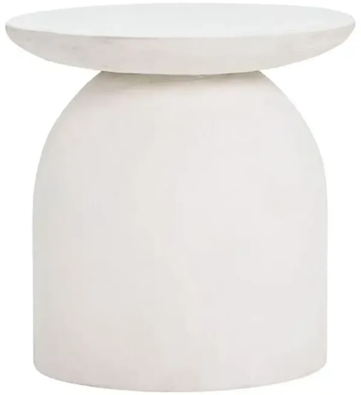 Skylar Concrete Indoor/Outdoor Side Table - White