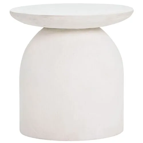 Skylar Concrete Indoor/Outdoor Side Table - White