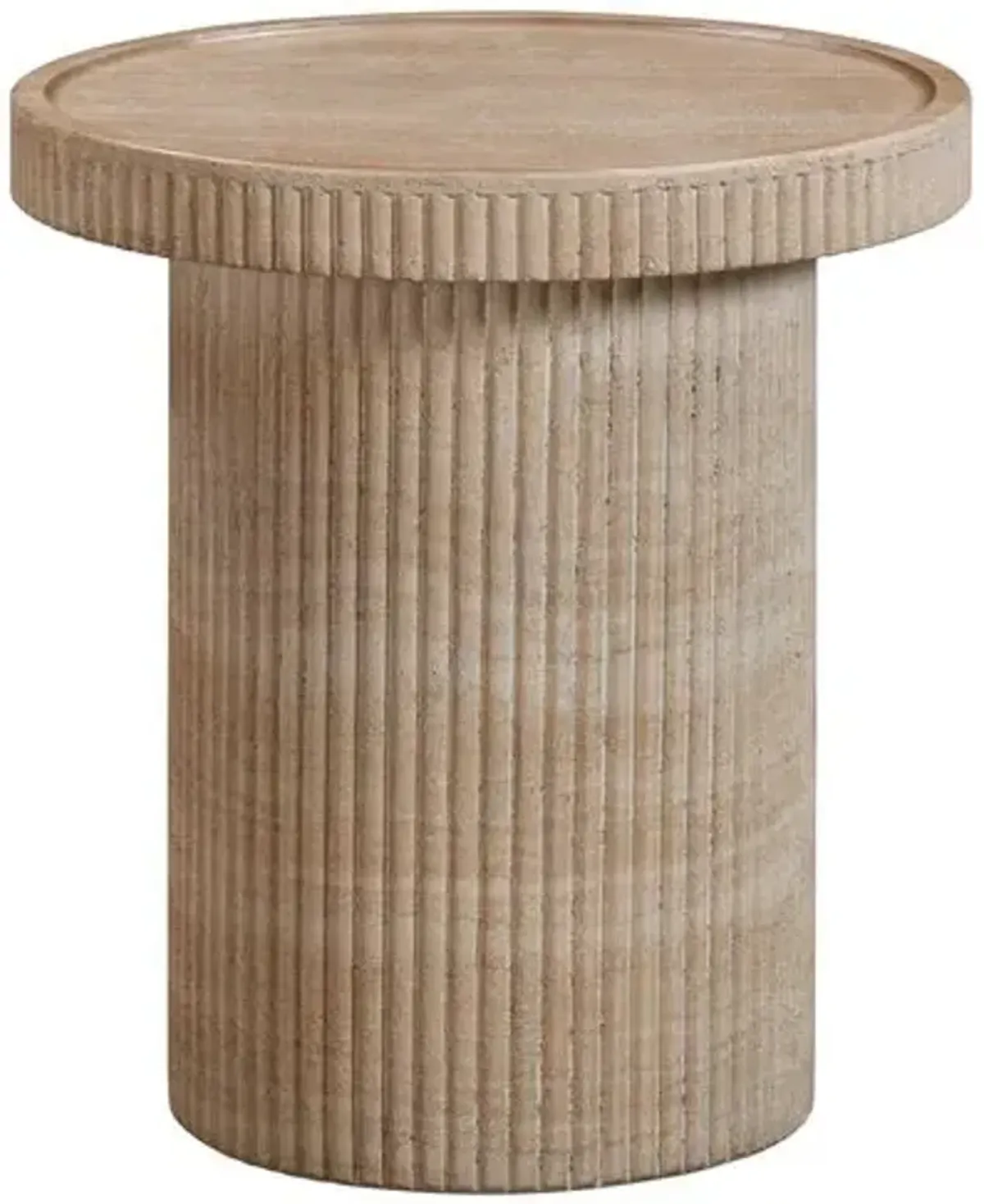 Easton Fluted Indoor/Outdoor Side Table - Beige