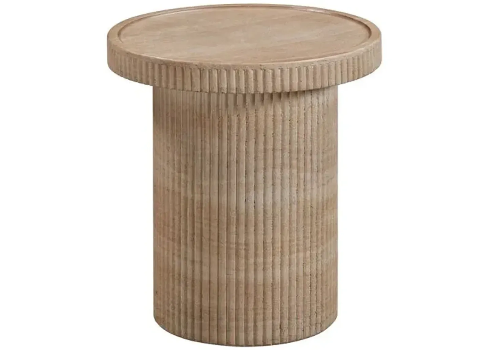 Easton Fluted Indoor/Outdoor Side Table - Beige