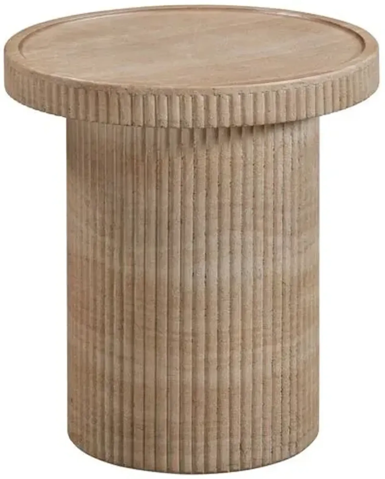 Easton Fluted Indoor/Outdoor Side Table - Beige