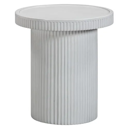 Easton Fluted Indoor/Outdoor Side Table - White