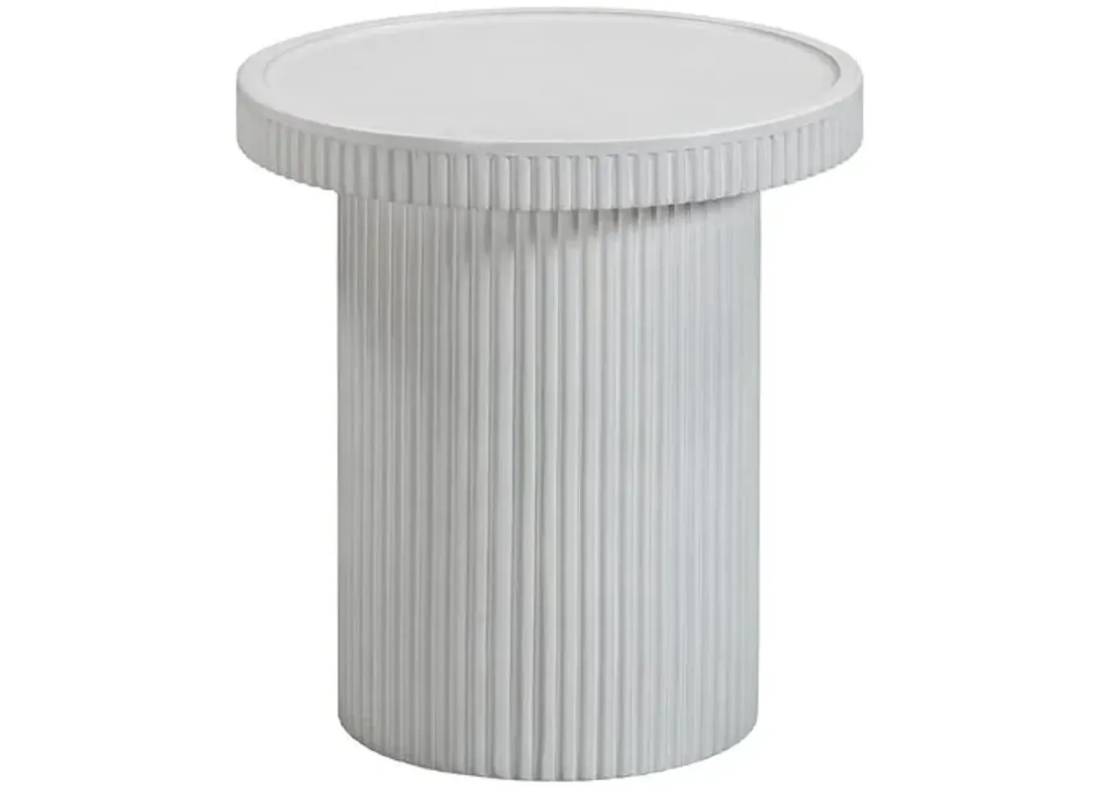 Easton Fluted Indoor/Outdoor Side Table - White