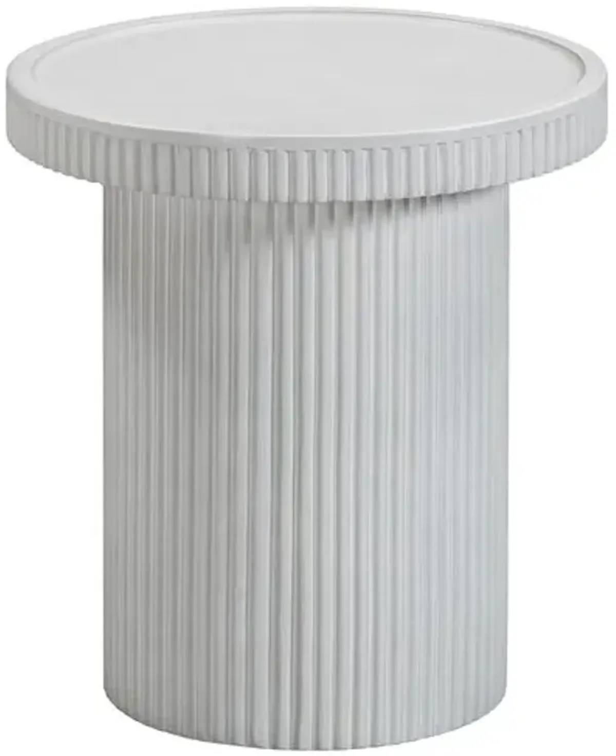 Easton Fluted Indoor/Outdoor Side Table - White