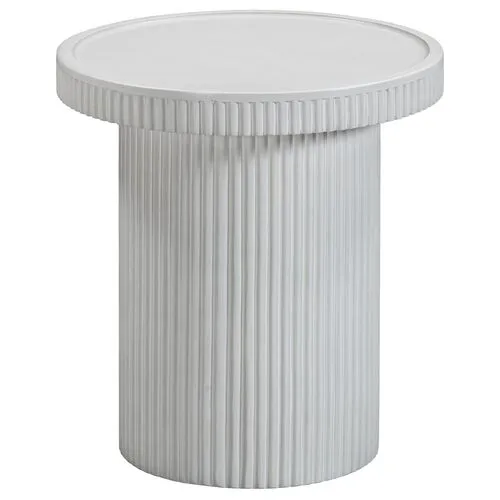 Easton Fluted Indoor/Outdoor Side Table - White