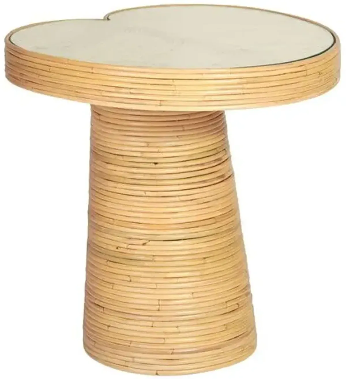 Zeke Rattan Lilypad Side Table - Brown