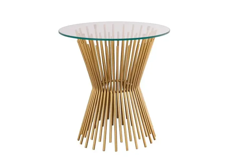 Sloane Glass Side Table - Gold