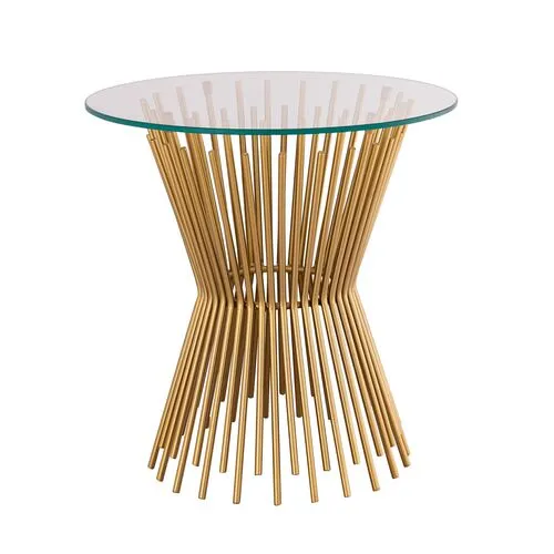 Sloane Glass Side Table - Gold