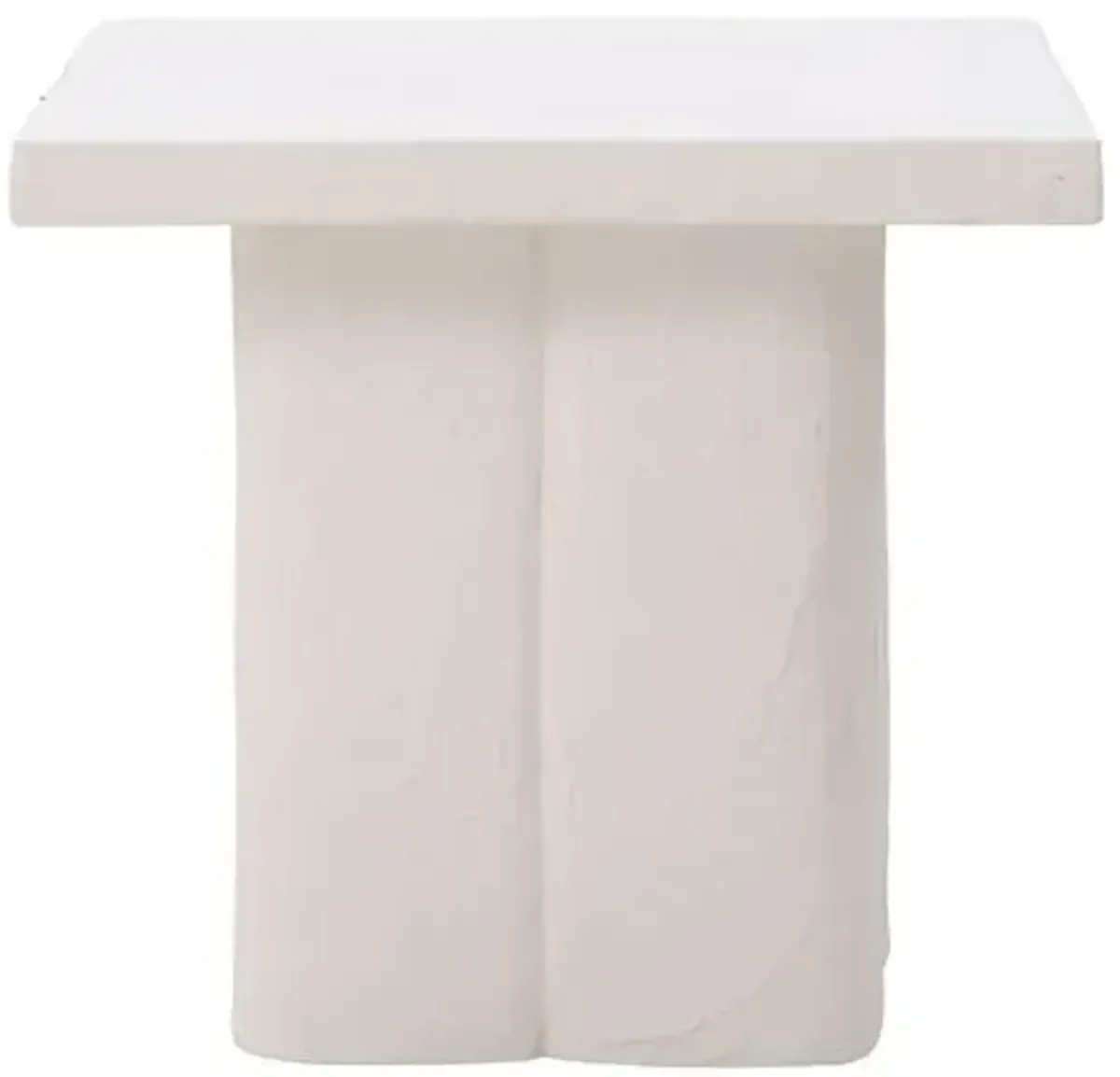 Gemma Concrete Indoor/Outdoor Side Table - White