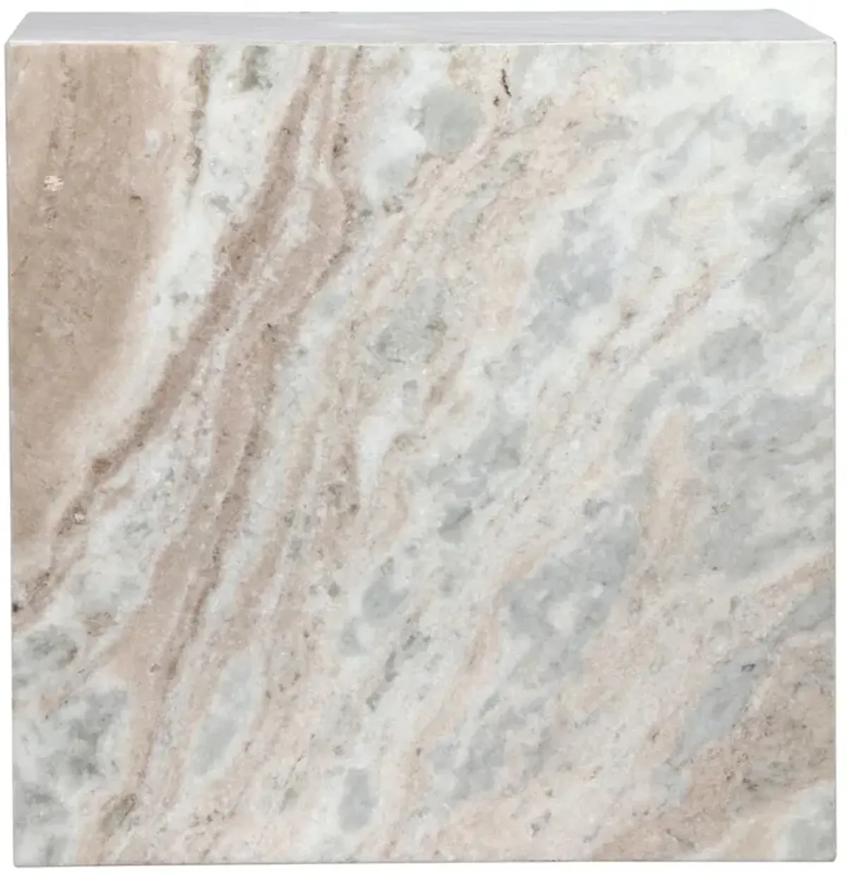 Liam Marble Side Table, Natural