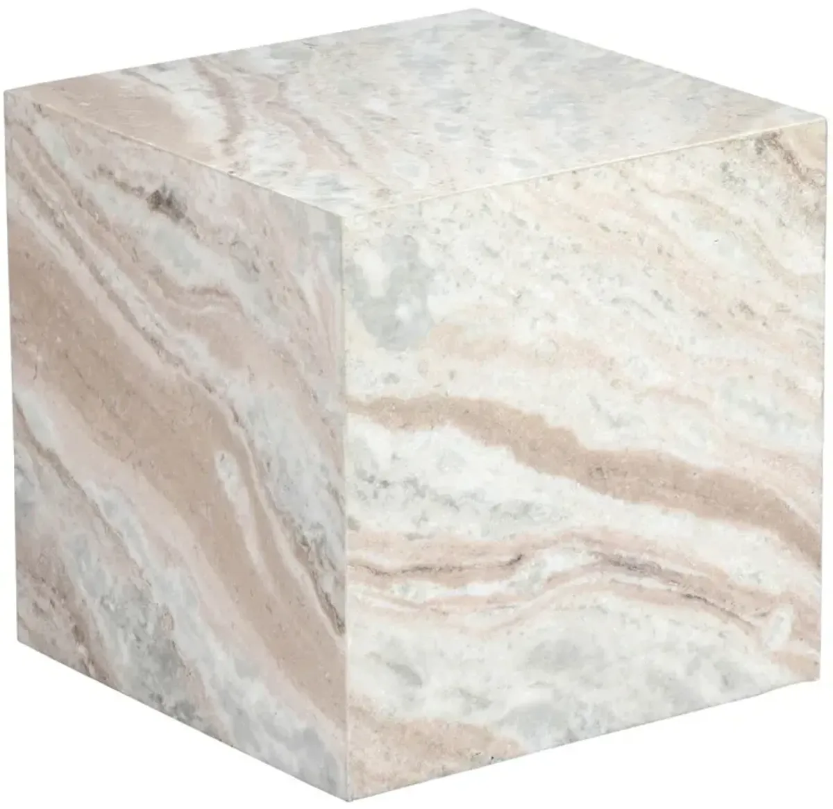 Liam Marble Side Table, Natural